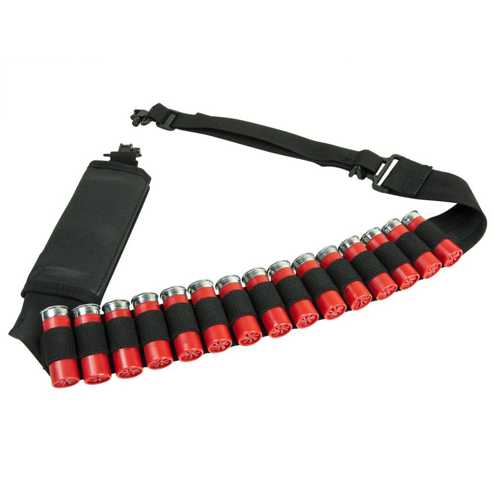 NcSTAR Shotgun Bandolier Sling with Sling Swivel Hardware - Black